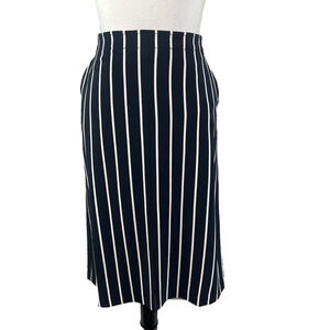 Nautica Skirt size 6 Navy Blue White Striped Midi Pencil Sailor Boating Career
